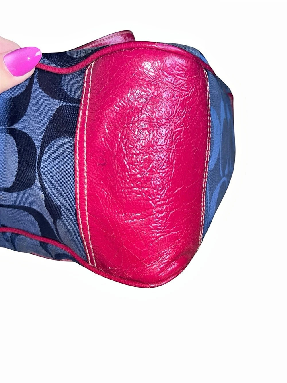 Coach Laura Signature Tote Blue & Pink Logo Tote Bag - Picture 5 of 7